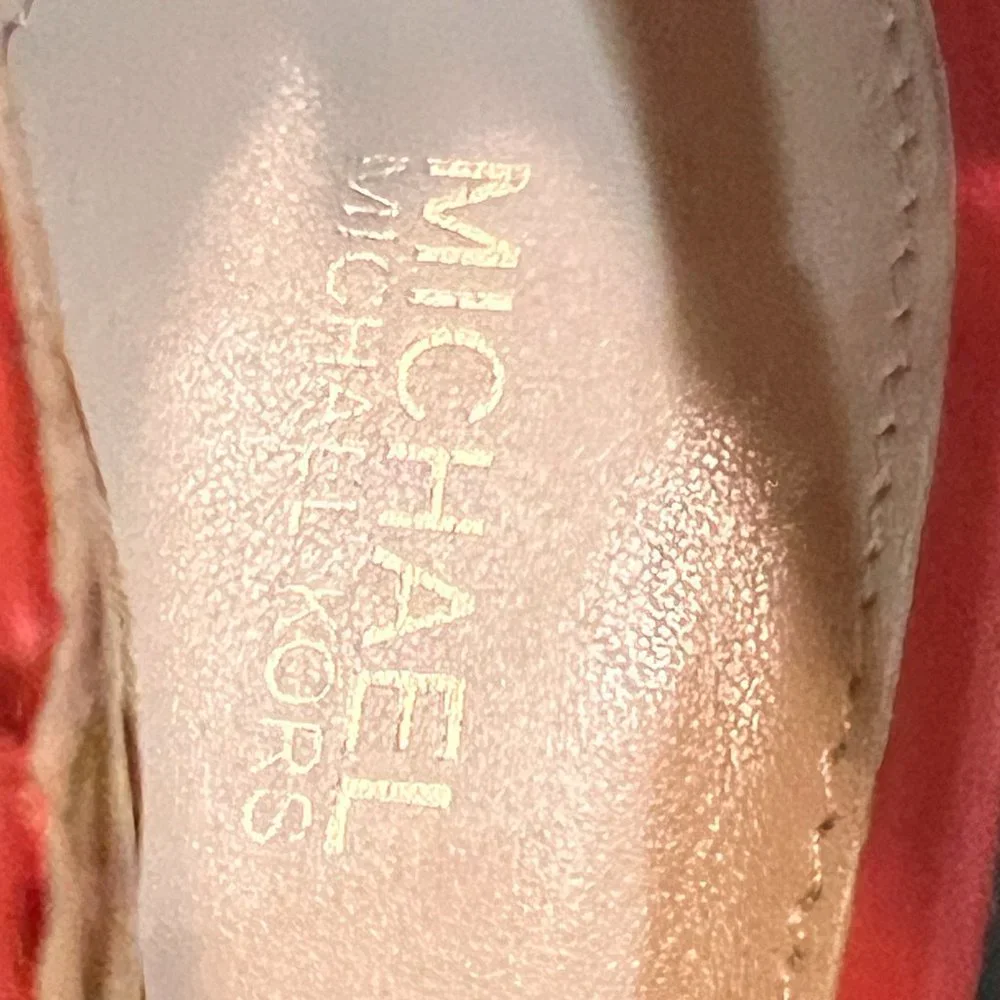 Michael Kors size 7.5 coral wedge espadrilles NWOT